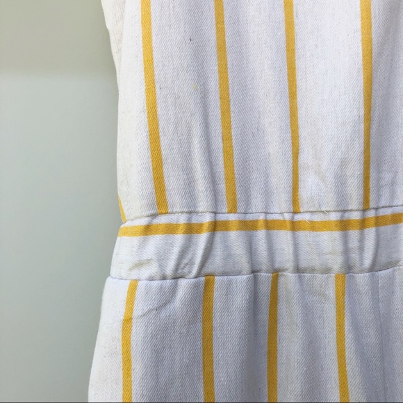 DREW cream jumpsuit with thin mustard stripe S - Picture 6 of 6